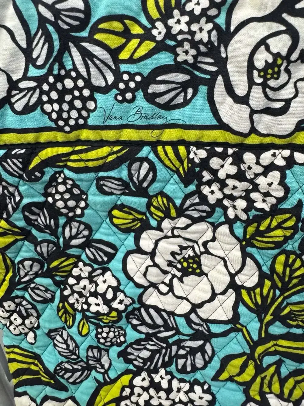 Vera Bradley Island Blooms Quilted Tote Bag with Toggle Closure